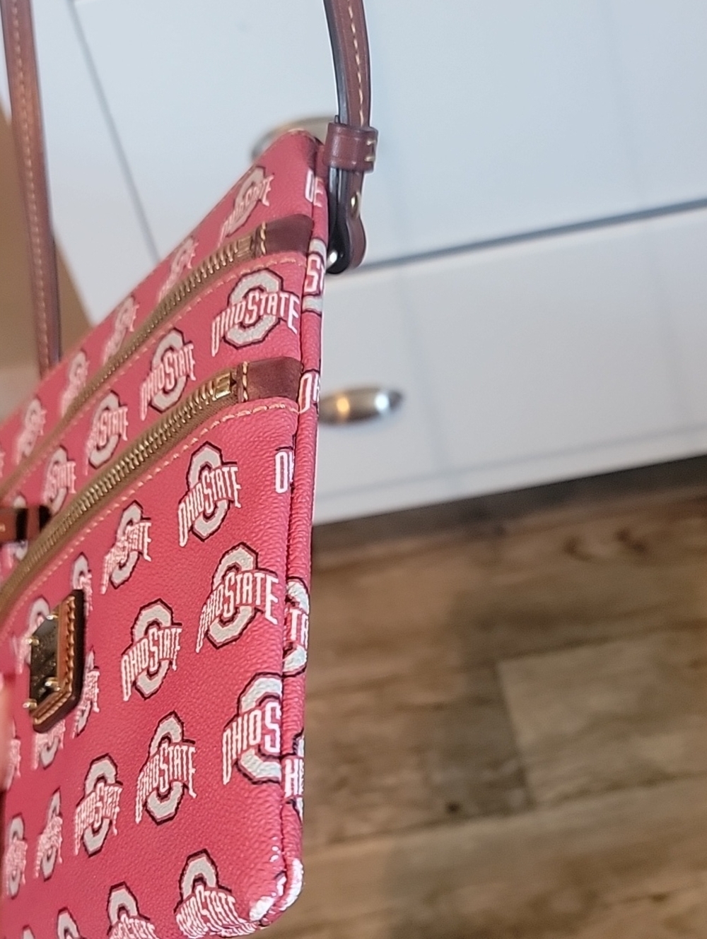Dooney & Bourke Pink Ohio State University Triple Zip Crossbody - Picture 9 of 15